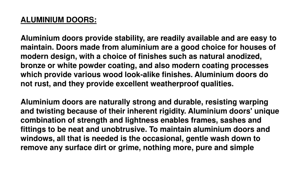 aluminium doors