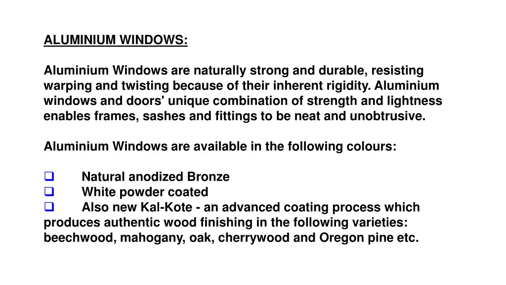 aluminium windows