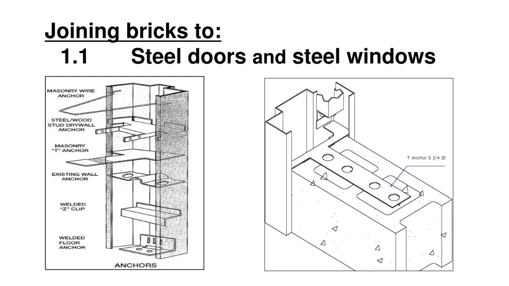 joining bricks to 1 1 steel doors and steel