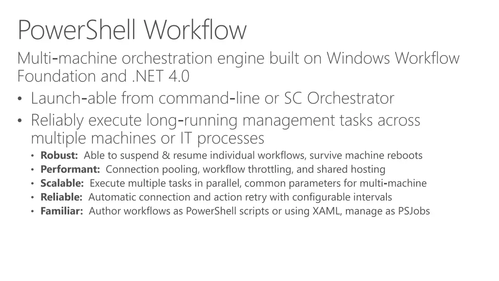 powershell workflow multi machine orchestration