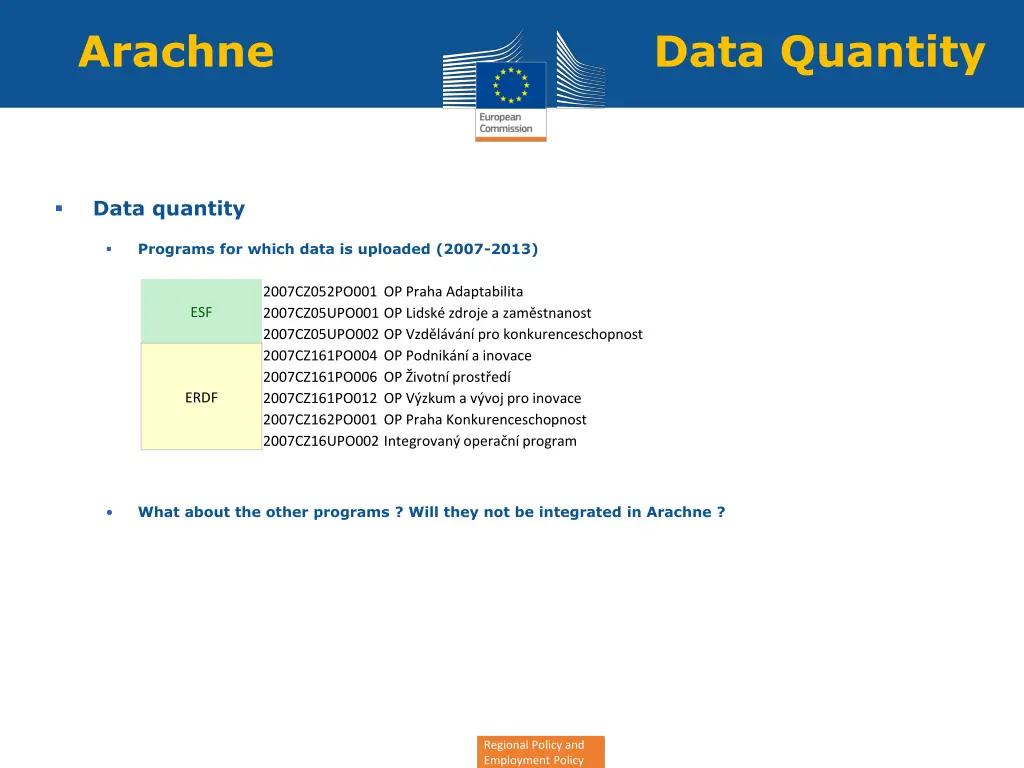 arachne data quantity