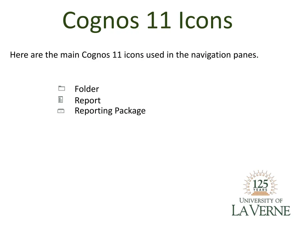 cognos 11 icons