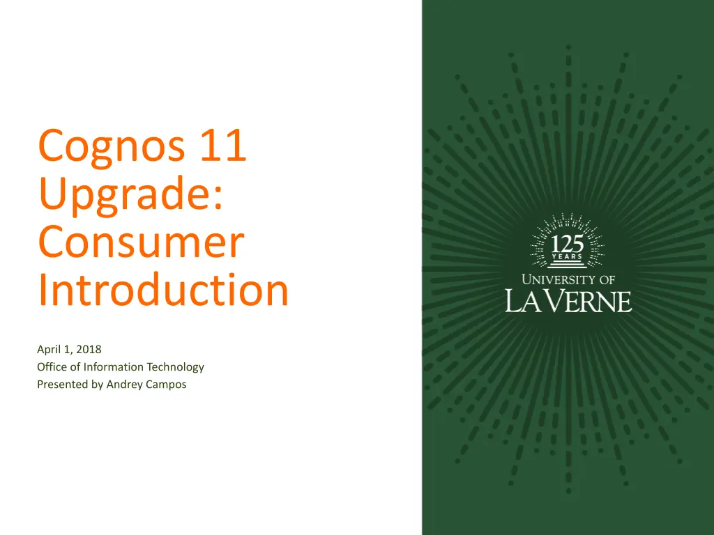 cognos 11 upgrade consumer introduction