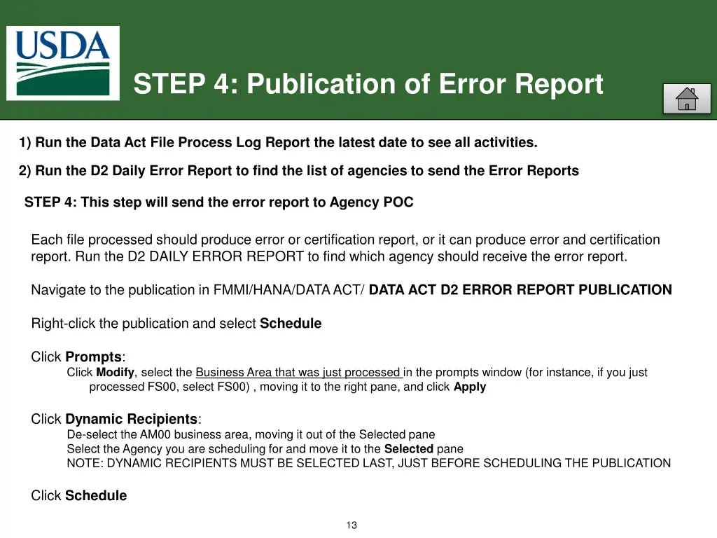 step 4 publication of error report