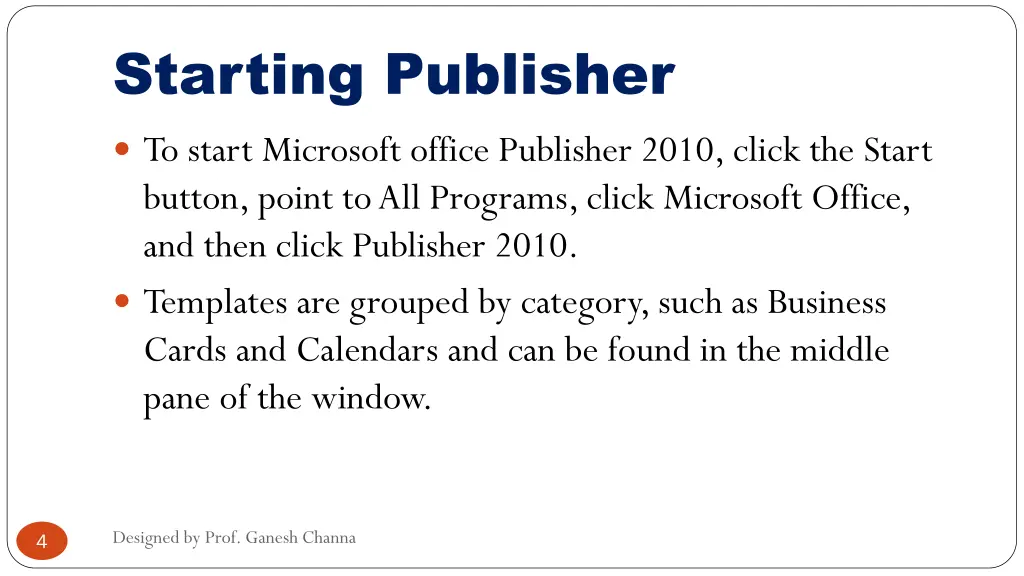 starting publisher to start microsoft office