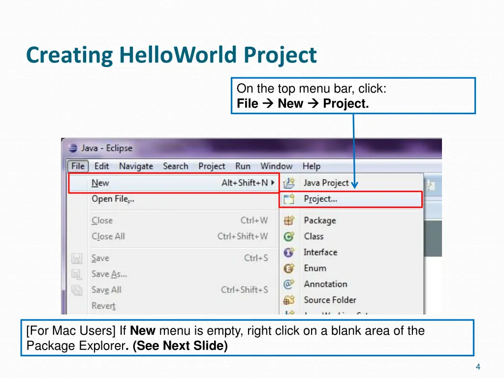 creating helloworld project