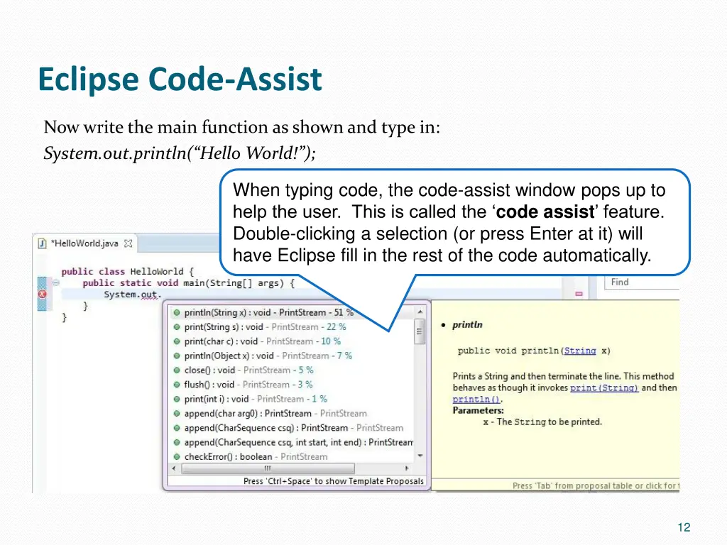 eclipse code assist