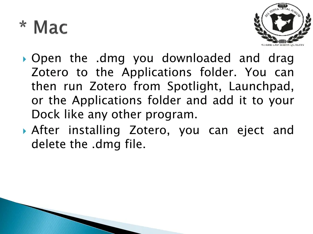 open the dmg you downloaded and drag zotero