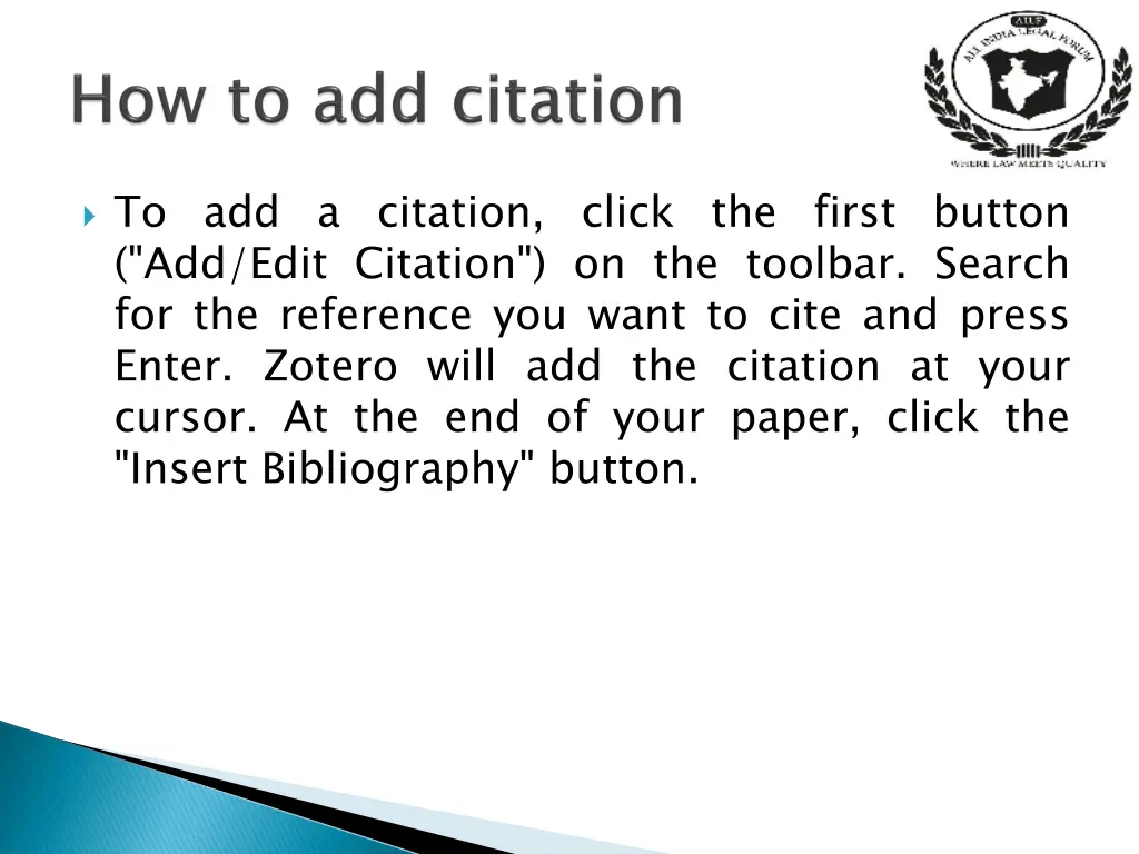 to add a citation click the first button add edit