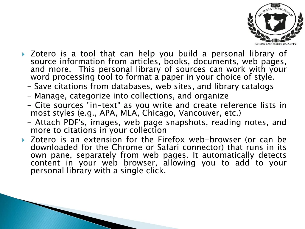 zotero is a tool that can help you build