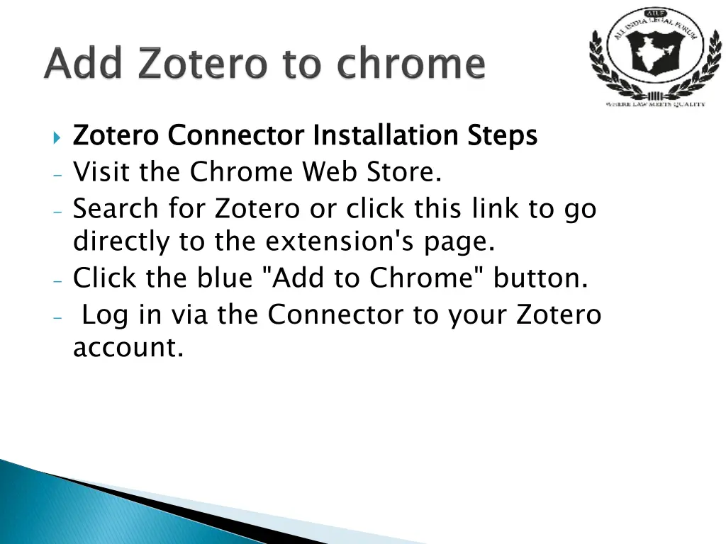 zotero visit the chrome web store search