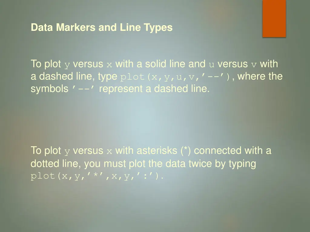 data markers and line types