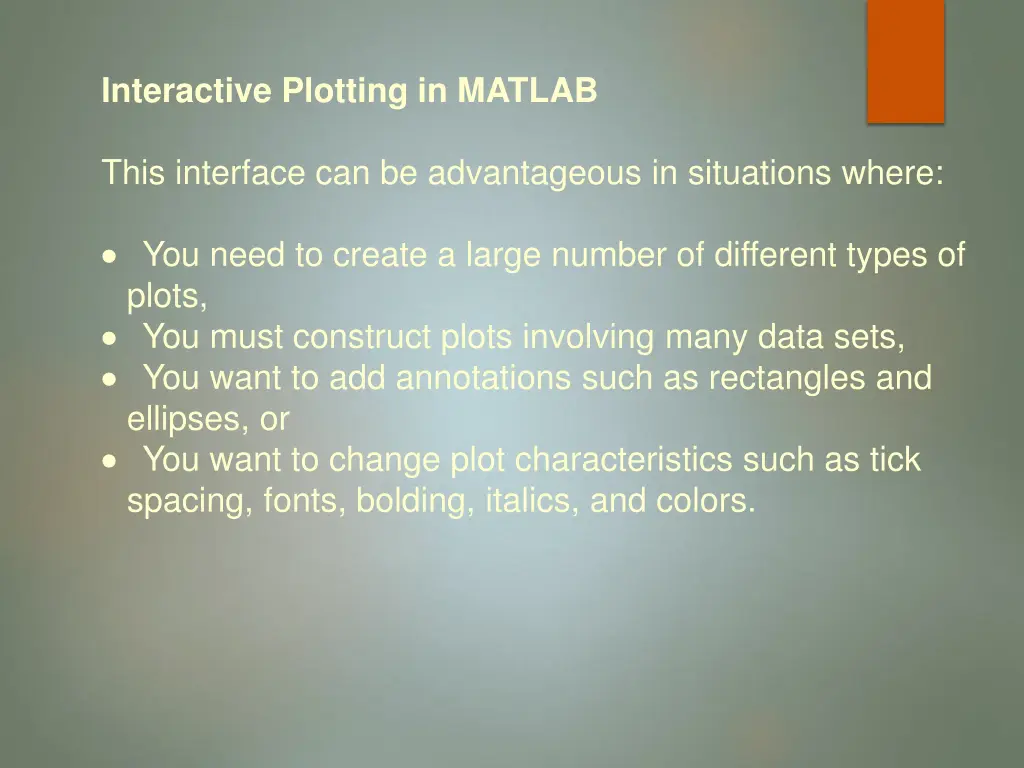 interactive plotting in matlab