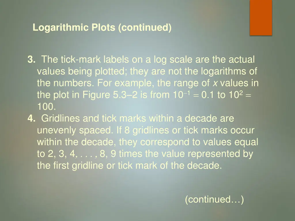 logarithmic plots continued