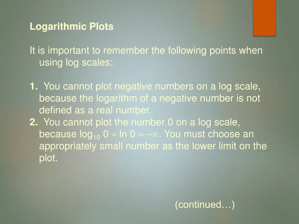 logarithmic plots