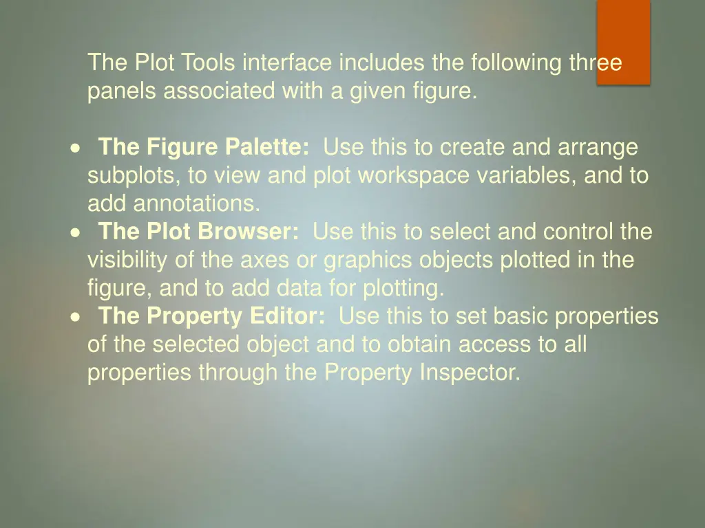 the plot tools interface includes the following