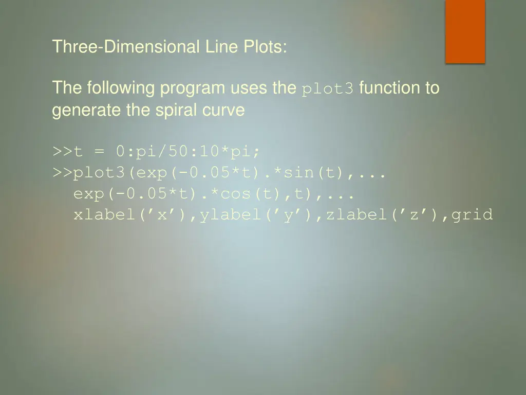 three dimensional line plots