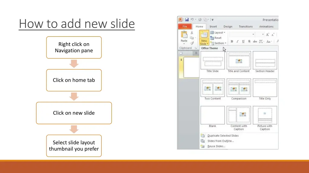 how to add new slide