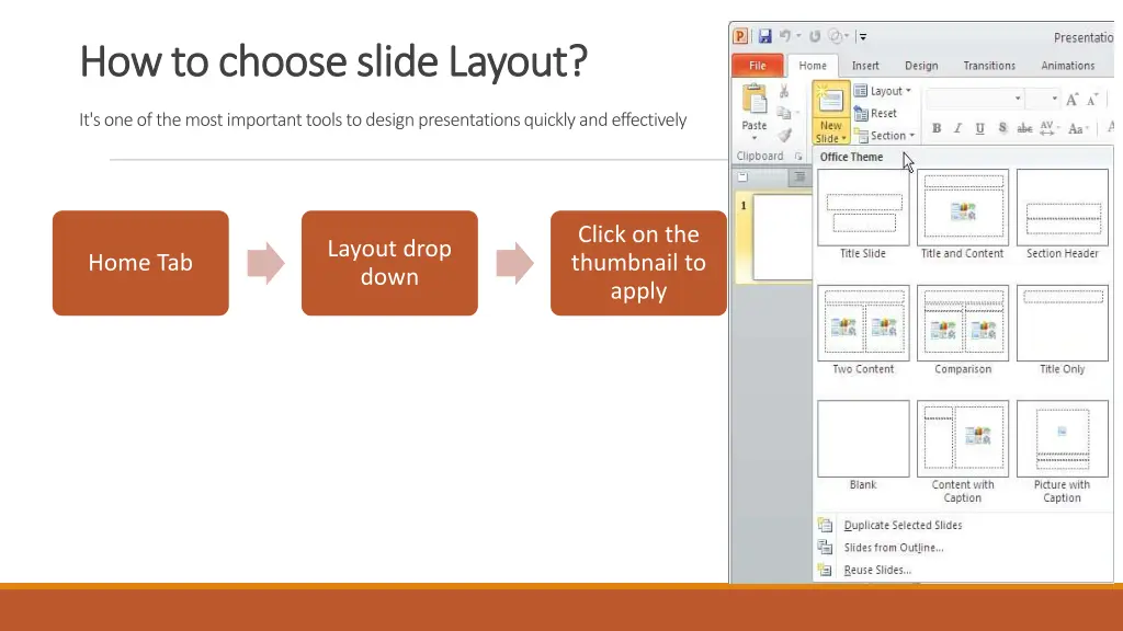 how to choose slide layout how to choose slide