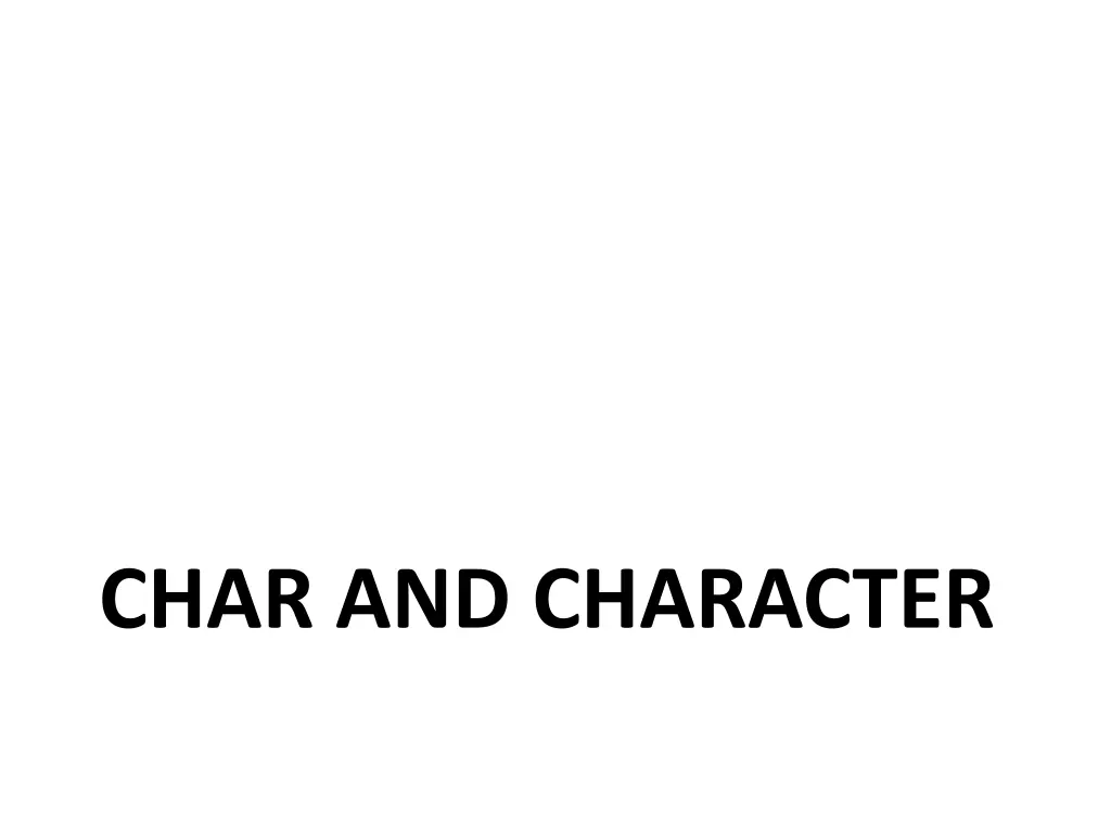 char and character