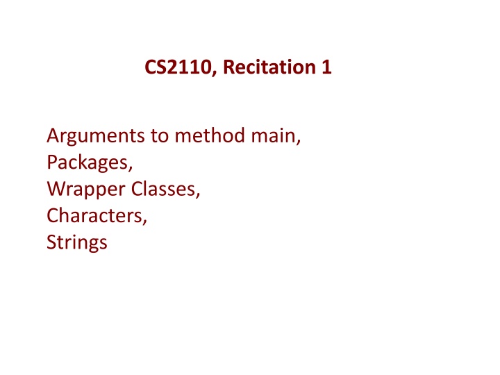 cs2110 recitation 1