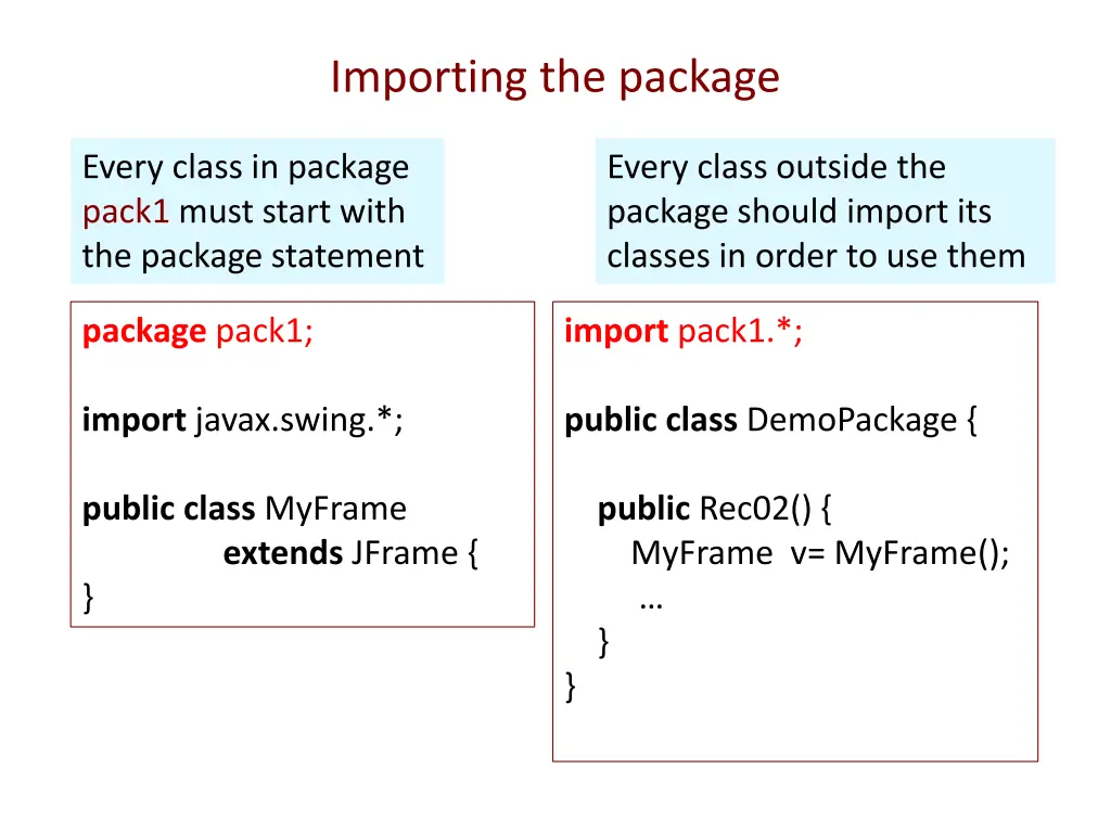 importing the package