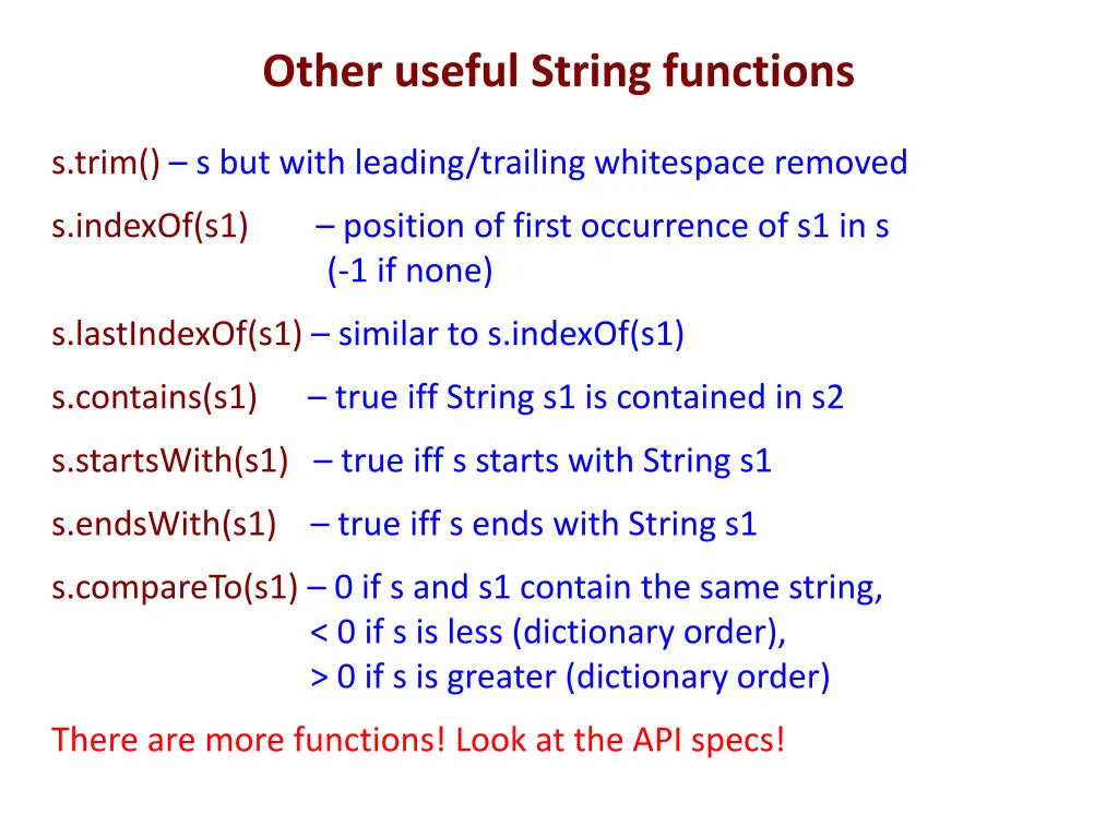 other useful string functions