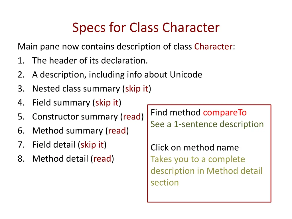 specs for class character 1