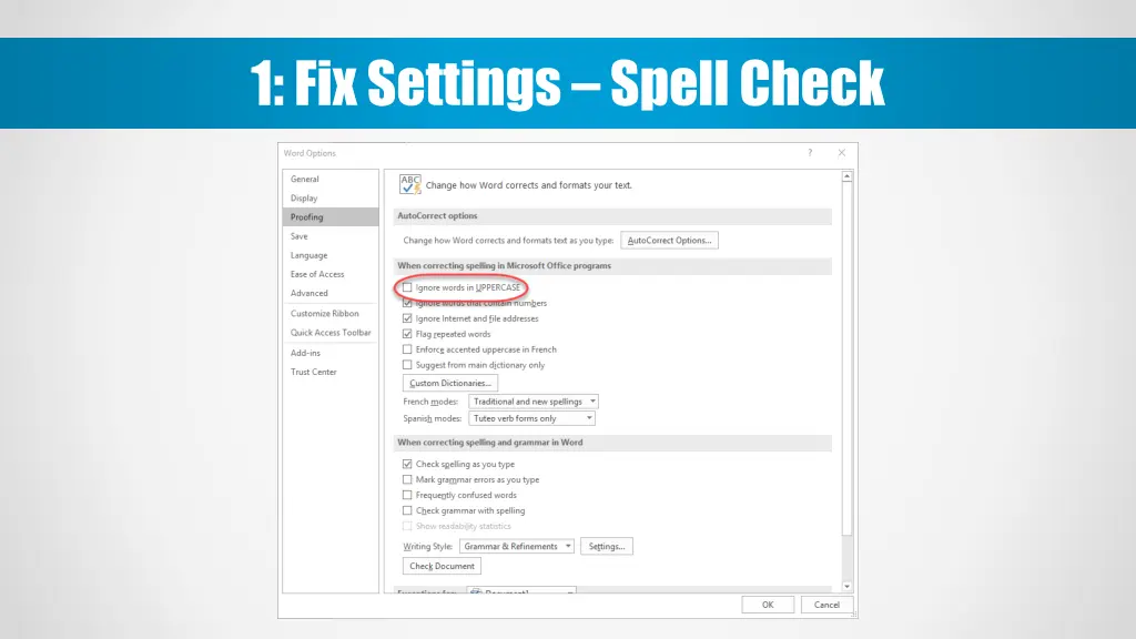 1 fix settings spell check