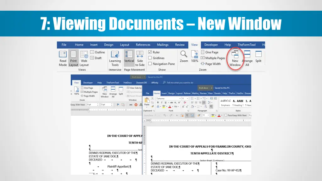 7 viewing documents new window