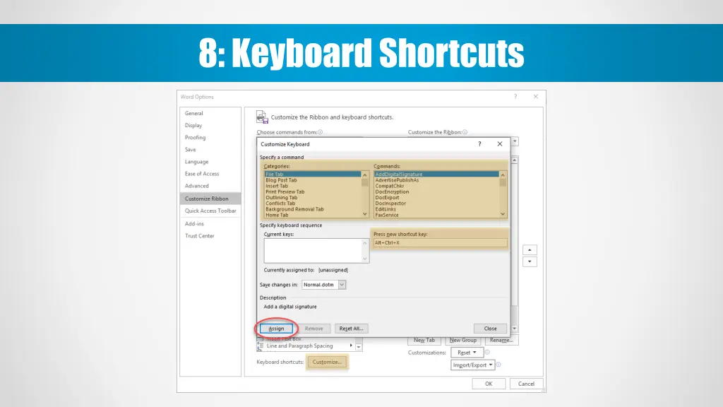 8 keyboard shortcuts