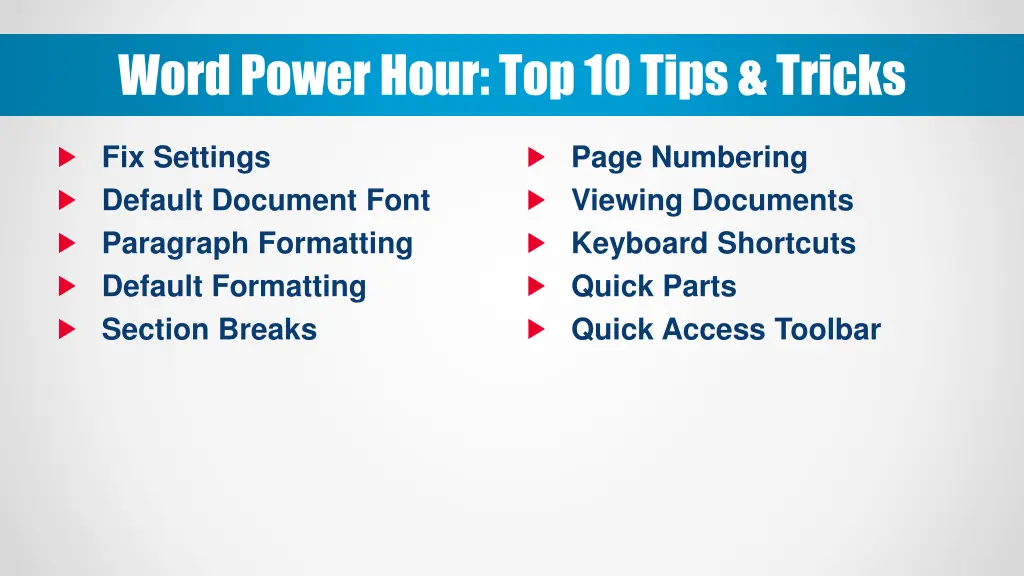 word power hour top 10 tips tricks