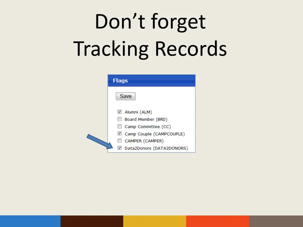 don t forget tracking records