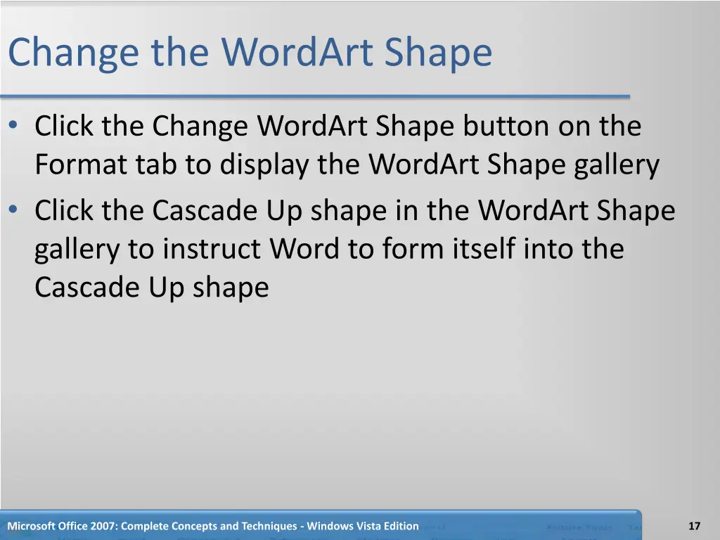 change the wordart shape