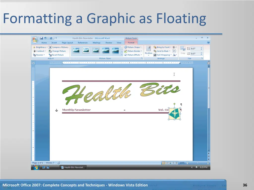 formatting a graphic as floating 1