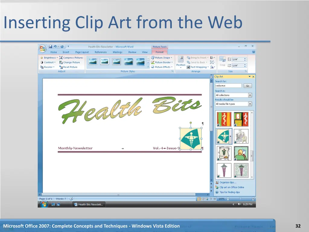 inserting clip art from the web 1