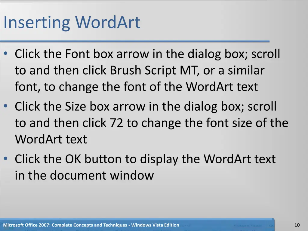 inserting wordart 1