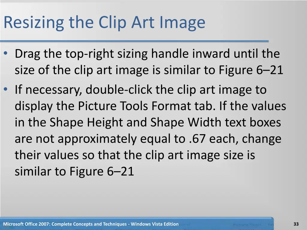 resizing the clip art image