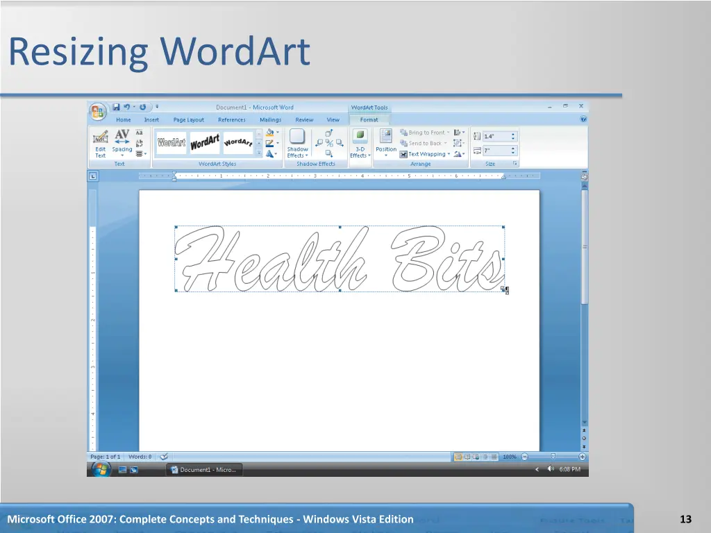 resizing wordart 1