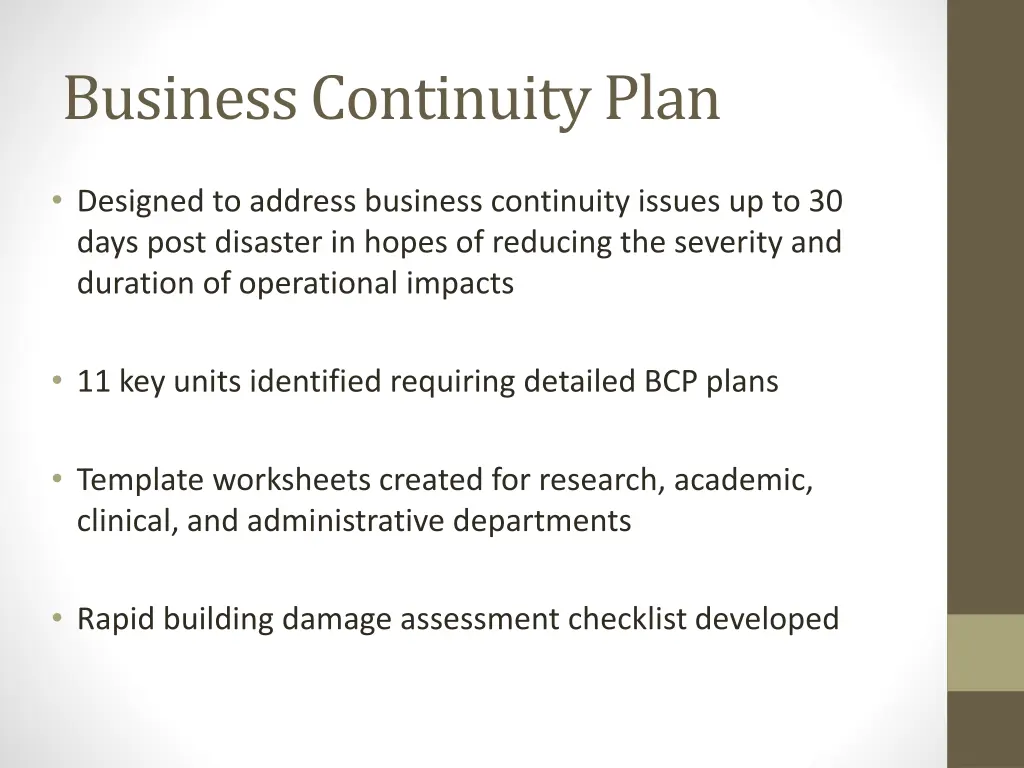 business continuity plan