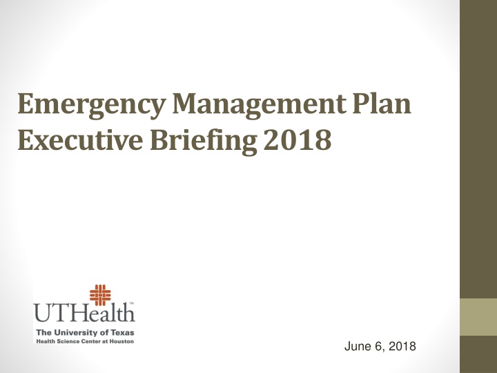 emergency management plan executive briefing 2018