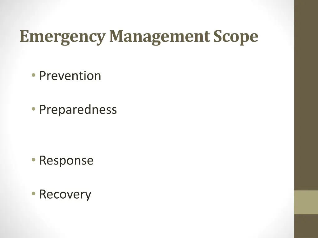 emergency management scope