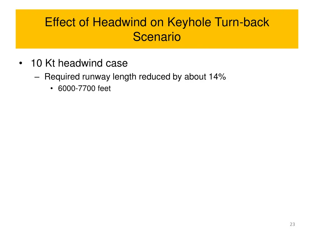 effect of headwind on keyhole turn back scenario