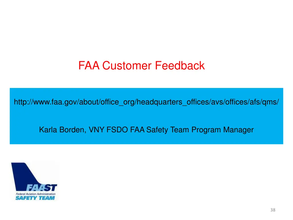 faa customer feedback