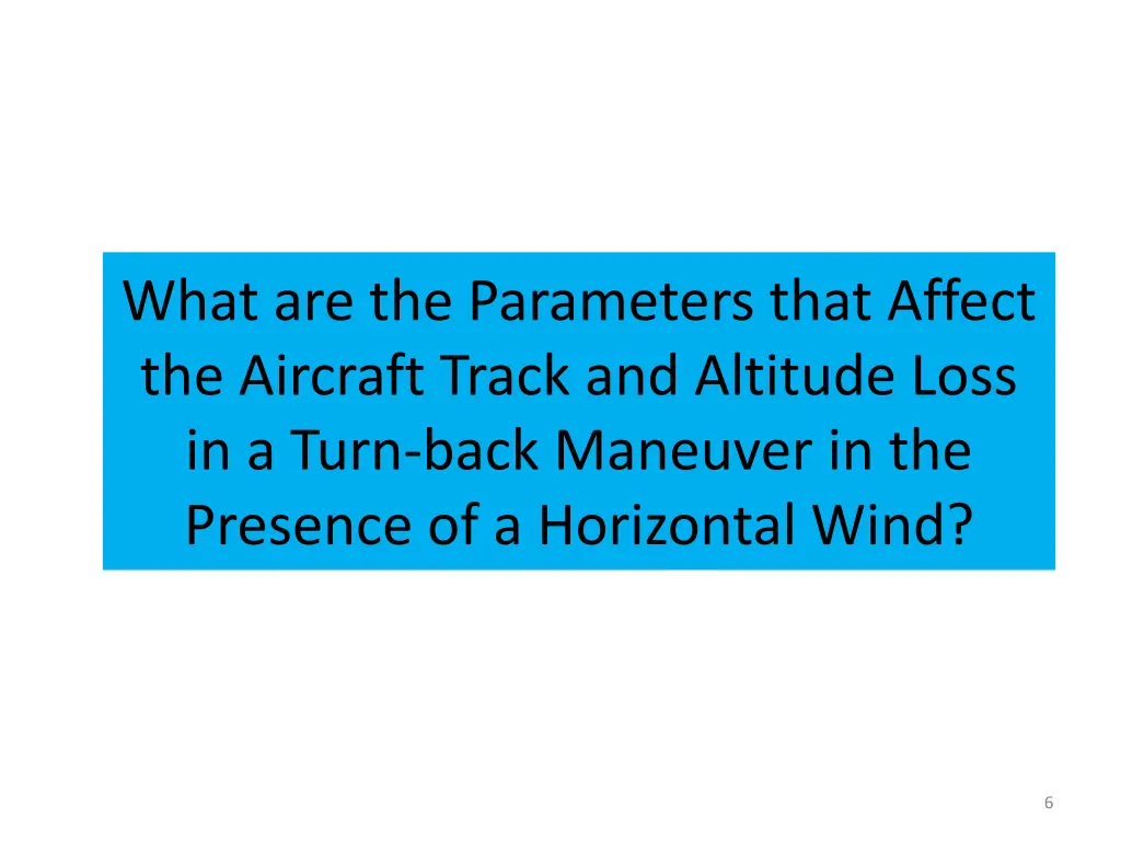 what are the parameters that affect the aircraft