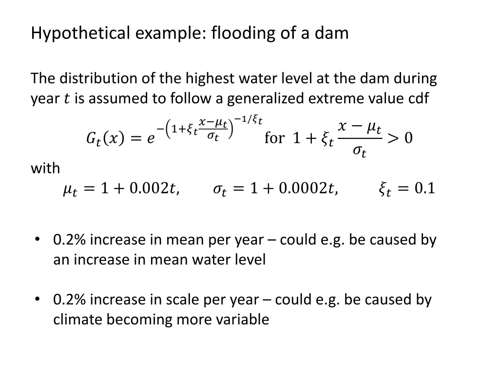 hypothetical example flooding of a dam