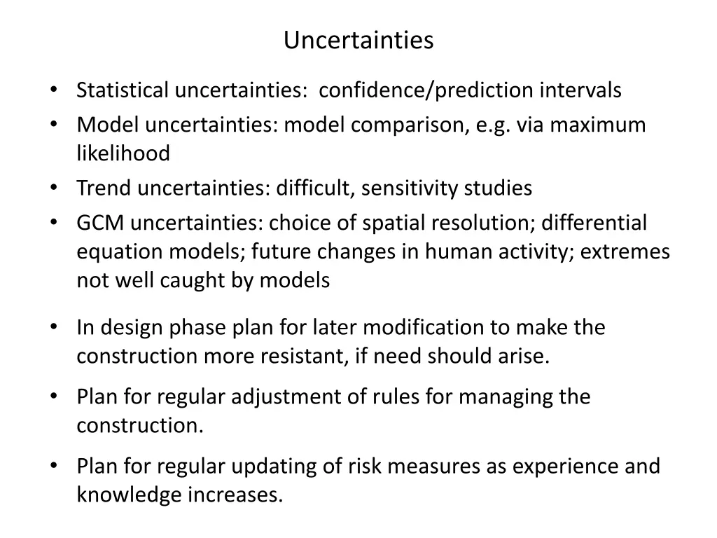 uncertainties