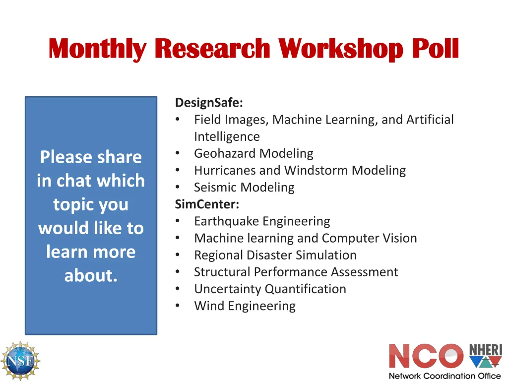 monthly monthly research workshop poll research