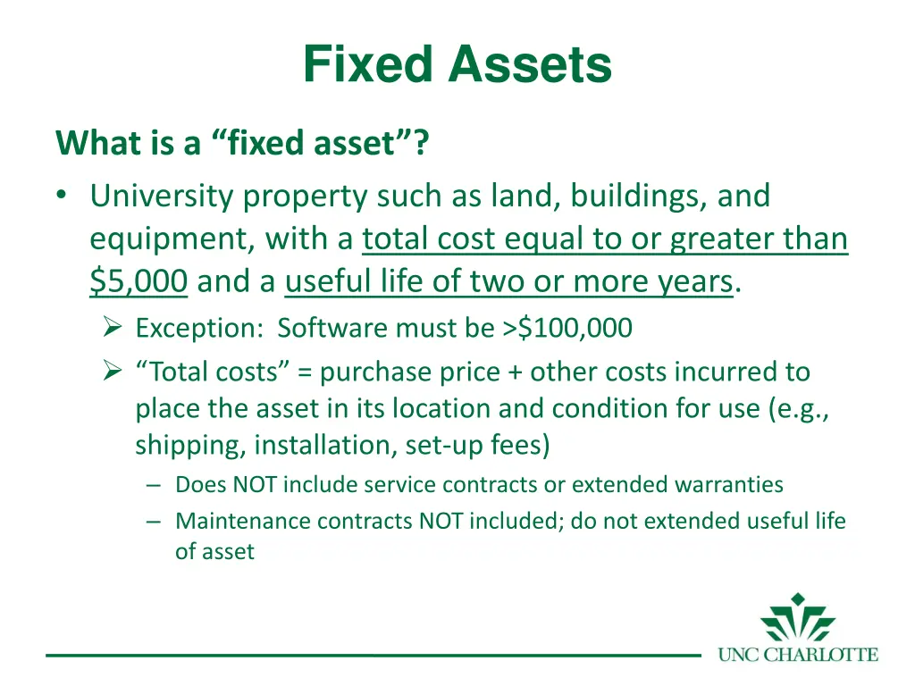 fixed assets