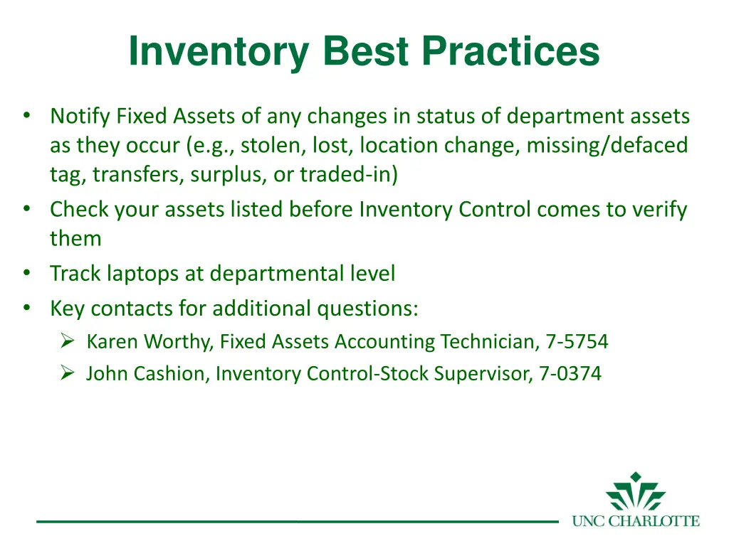 inventory best practices